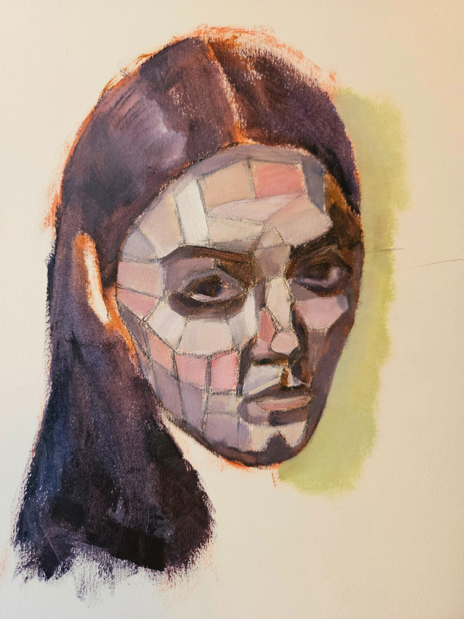 Study of planes. Oil paint on watercolour paper, 42×30cm, 2026